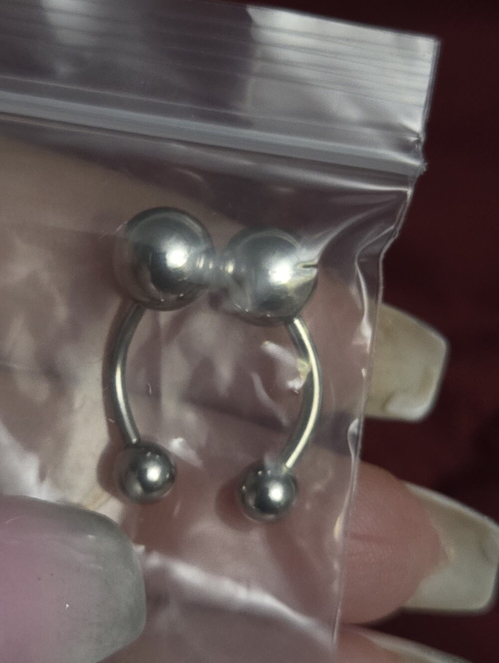 Silver Double Bead Piercing